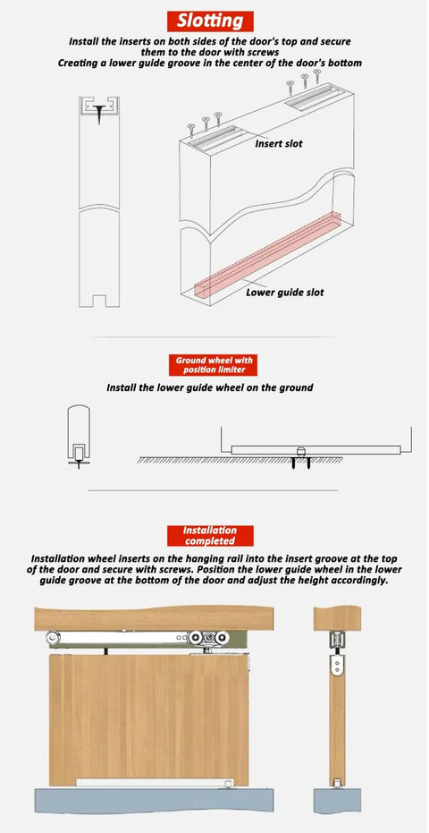 Installation guide for Heavy Duty Aluminum Barn Door Hardware Kit With Silent Ball Bearings And Smooth Gliding Rails For Wooden Walls That Boosts Storage And Looks Totally On Point