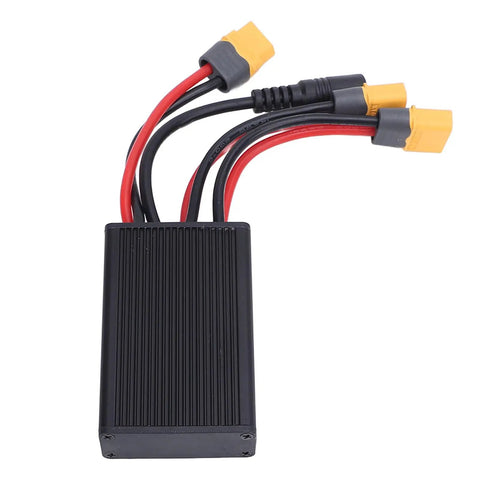 Heavy Duty Dual Battery Pack Balance Discharger With Snap Ready Charging Port And Steady 40A Output For 20V To 72V Boards Plus Smart Balancing Tech, black connector with wires.