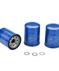 Three Pack Oil Filter Drain Plug Gasket Kit For 15400-PLM-A02 And 94109-14000 Replacements, blue oil filters with gaskets