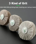 3 Pack Nylon Abrasive Wheel Brush Filament Set With 320 400 600 Grit For Rust Removal, Corrosion Cleanup, Woodworking Polish, Paint Prep