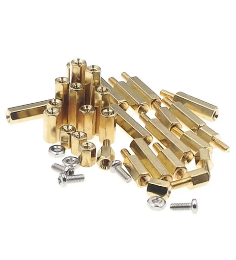 160 Pieces M2.5 Brass Spacer Standoff Kit With Stainless Steel Screws And Nuts Male Female Assortment Hex Standoffs Plastic Box Easy To Install