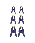 Quick Grip Spring Clamps For Woodworking In 1 Inch, 2 Inch, And Three Quarter Inch Jaw Sizes Six Pack With Pivoting Jaws visible