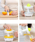 BXFirs Electric Masticating Juicer For Citrus Fruits Lemon Orange Grapefruit Press With Easy Clean Spout 45W Squeezer Machine in use.