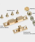 9 Piece Copper Door Ball Catches Set With Nickel Plated Cabinet Tension Latches 35mm, includes screws, springs, steel ball.