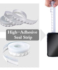 Transparent Silicone Door Seal Strip Self Adhesive Weather Stripping For Doors And Windows Draft Stopper And Soundproof Gap Filler Weatherproof Tape For Gaps Up To 15mm Or 30mm Easy Install And Long Lasting shown in roll with adhesive backing