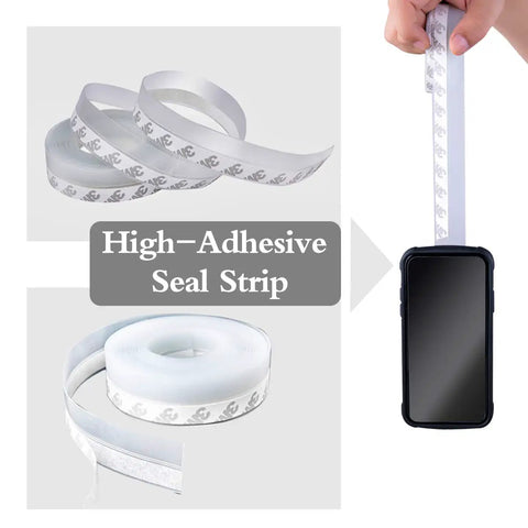 Transparent Silicone Door Seal Strip Self Adhesive Weather Stripping For Doors And Windows Draft Stopper And Soundproof Gap Filler Weatherproof Tape For Gaps Up To 15mm Or 30mm Easy Install And Long Lasting shown in roll with adhesive backing