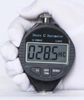 Pro Grade Digital Durometer And Shore A Hardness Tester Designed For Fast Bench Reads With A Sharp High Contrast Display showing reading