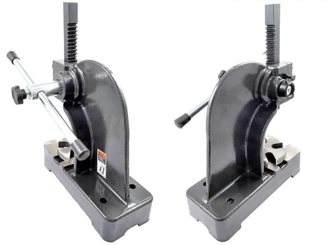 Heavy Duty Arbor Press 0.5 Ton Capacity With 4.33 Inch Max Height and Removable Anvil, steel frame, side view