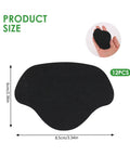 12 Pcs Self-Adhesive Inside Shoe Heel Repair Patches Kit for Sneakers and Mesh Shoes with dimensions shown