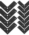 Built Tough L Shaped Corner Braces For Furniture Repair Stainless Steel Black 10 Pack Flat Corner Plates in a V formation