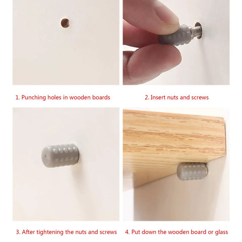 Step-by-step installation of 20 Piece Shelf Pins And Bracket Set For Cabinets Wardrobes And Furniture Iron Metal Pegs