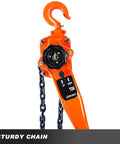 Manual Lever Block Chain Hoist 3 Ton 6000 Lbs Come Along 10 Ft 3 M With Hook, heavy-duty lifting device focus on chain and hook