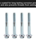 Top Shelf Heavy Duty 12 Piece Engine Stand Bolt Kit Featuring Metric Flange Bolts With Rust Proof Zinc Finish For Ls1 Ls2 Ls3 Ls6 53l 60l 62l V8 Motors, close-up of zinc coated flange bolts.