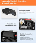 Image showing Go To 150 In 1 Precision Screwdriver Set For Electronics Repair With 120 Magnetic Bits And 30 Piece Magnetic Tools Kit storage features.