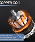 Copper coil of the Beefed Up 110 Amp 12 Volt Alternator Replacement For Nissan Altima 2013 To 2018 2.5L L4 With CW 6 Groove Pulley