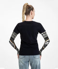 Cyborg Arm Sleeves For Men And Women Cool Stretchy Compression Sleeve For Cycling Golf Running And Fishing on model from back