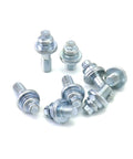 Heavy Duty Side Post Battery Terminal Bolts 3/8 Inch Thread 4 Pairs Short And Long Solid Galvanized Steel Auto Connector Extender on white background.