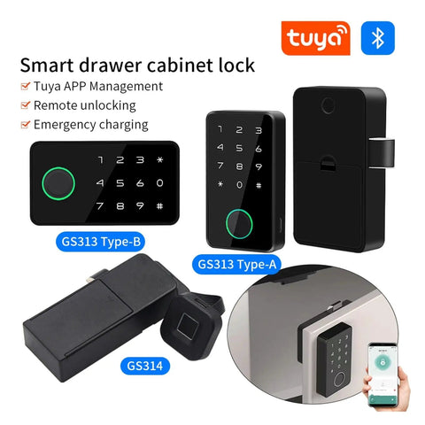 Tuya Smart Fingerprint Lock For Cabinets And Drawers, Baby Safety Lock for Kitchen, Toilet, and Refrigerator, app shown