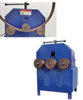 Heavy Duty Electric Pipe Bender Machine With Round And Square Die Set 110V Single Phase Tube Roller showing three rollers for bending pipes.