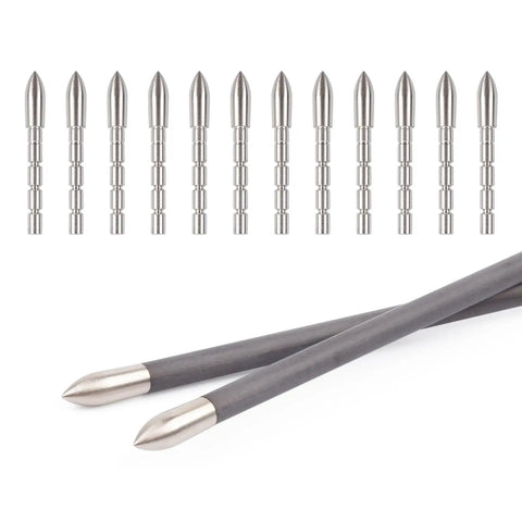Pro Grade Field Points Archery Tips 85 100 120 Grain For 4.2mm ID Shafts Pack Of 12 Stainless Steel Arrow Points