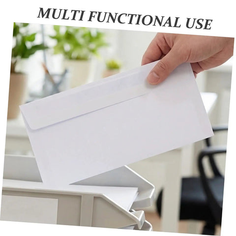 Person holding white envelope from White 100 Pack Self Seal Envelopes With Peel And Seal Privacy Protection For Letter Size Mail