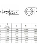 320 Piece Black Stainless Steel Split Lock Washer Set For Screws And Bolts In Sizes M2 Through M8 Including M2 M2.5 M3 M3.5 M4 M5 M6 And M8 304 Stainless Steel GB93 Elastic Gasket Box Kit size chart with M2 to M8 dimensions