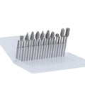 Pro Grade 20 Pcs Tungsten Carbide Double Cut Rotary Burr Set One Eighth Inch Shank Fits Dremel And Grinders Woodworking Carving Engraving Polishing With Handy Plastic Storage Box, 20 burrs in case