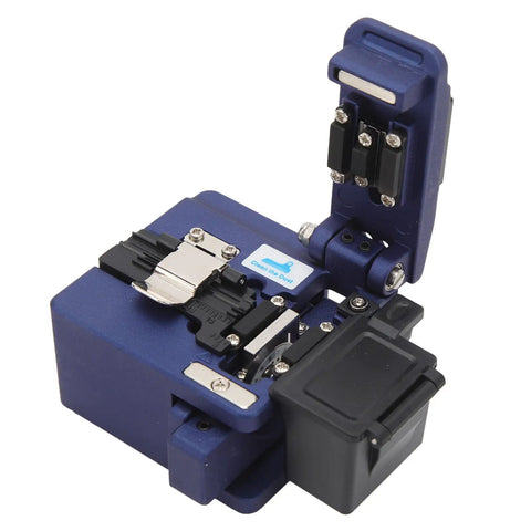 High Precision Machined Aluminum Alloy Fiber Cleaver With Automatic Return Cutter And 3 In One Fixture, blue portable fiber cutting tool.