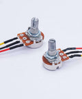Two Three 1K Ohm Linear Taper Rotary Potentiometers With 3 Pin XH2.54 3P Connector, top adjustment, knurled shaft visible