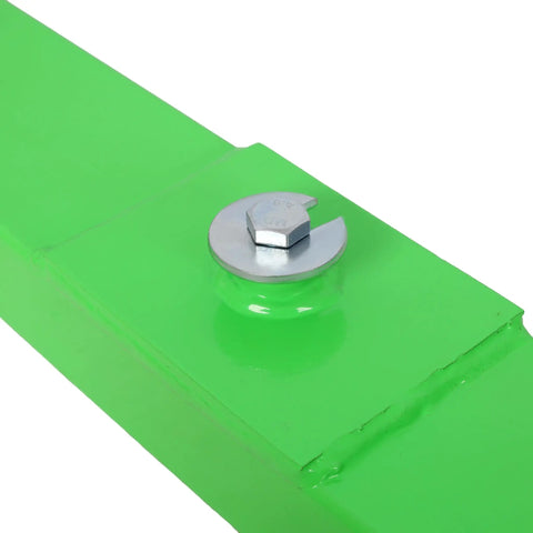 Rock Solid Heavy Duty Floor Jack Cross Beam Adapter With Beefy Steel Build For Zero Wiggle Lifts Adjustable Shop Crane Support Bar With Thick Grip Pads 4000 Pound Capacity showing detailed bolt and green frame.
