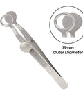 Chalazion Forceps For Eyelid Immobilization, Pro Grade 9 cm Stainless Steel Eyelid Clamp With Smooth Pressure Control, Reusable And Autoclavable Ophthalmic Instrument, Small 13 mm Oval Tip, Medium 20 mm Oval Tip, Large 25 mm Oval Tip, 13 mm tip
