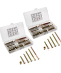 100 Pcs M6 Round Head Socket Screws And Nuts Kit Zinc Coated Furniture Bolts shown in open storage boxes, DIY assembly hardware