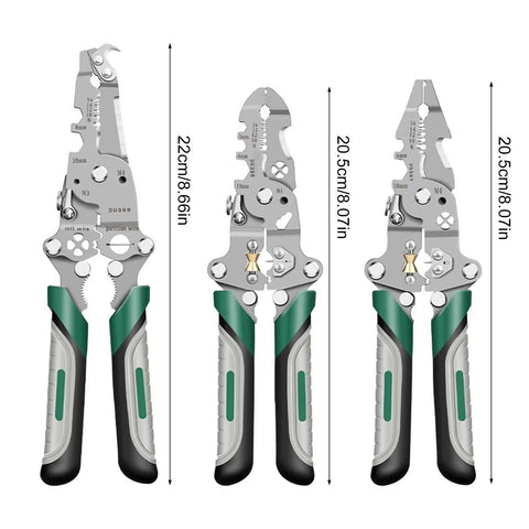 Get The Done Fast With This 16 In 1 Needle Nose Wire Stripper And Cutter, carbon steel tool with ergonomic rubber grips, 22cm and 20.5cm sizes.