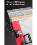 Tile Chamfering Machine Bracket With Water Pump And Angle Grinder cutting various materials, 45 Degree Portable Chamfer Tool For Quick Cuts.
