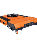 Heavy Duty 50 Ton Electric Machinery Mover Skate With Remote Control Moves Massive Loads Smoothly, features copper motor and solid steel build.