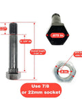 Heavy Duty Tandem Trailer Axle Shackle Kit For Double Eye Springs Fits 3500 To 5200 Pound Axles bolt and nut dimensions