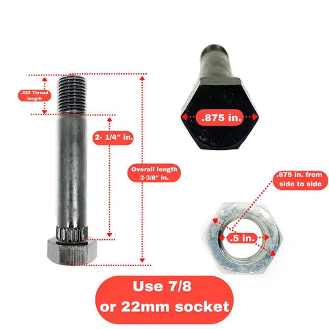 Heavy Duty Tandem Trailer Axle Shackle Kit For Double Eye Springs Fits 3500 To 5200 Pound Axles bolt and nut dimensions