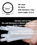 Pro Grade Nylon Pneumatic Air Line Tubing 8 Mm Outer Diameter 5 16 Inch Black Air Hose For Compressors Air Brakes And Fluid Transfer 32 Feet Long. Image shows detailed measurements of black nylon tubing.