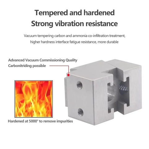 Slick CNC Machining Center Precision Wedge Vise Dual Side Clamping Block showing vacuum-tempered durable steel material.