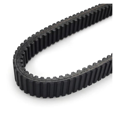 Top Tier Universal Motorcycle V Drive Belt Replacement Matches Honda VT480 VT500 VT600 Venture 480 Models For Years 1997 And 1998, black, ribbed drive belt.