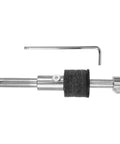 Premium Threaded Cymbal Stacker Mount Boom Arm With Sleeve Clutch For Electronic Drum Set, metal design with clamp and hex key.