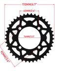 41 tooth rear sprocket with 76mm bore and measurements, part of 420 Chain Sprocket Kit With Chain Breaker For Chinese 50cc To 125cc Mini Bike