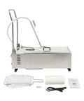 Heavy Duty 55L Commercial Fryer Filter System With Oil Filler Cart Truck Separator, stainless steel with hose and accessories.