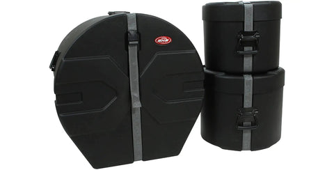 Badass 3 Piece Drum Case Bundle delivering rock solid rotomolded armor for 18x22 kick bass drum and floor tom.