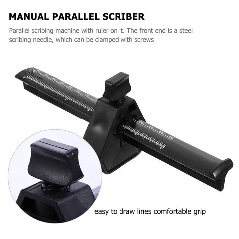 Dead On Precision Carpentry Scriber Mortise Marking Gauge for seamless woodworking layout with steel scribing needle and ruler.