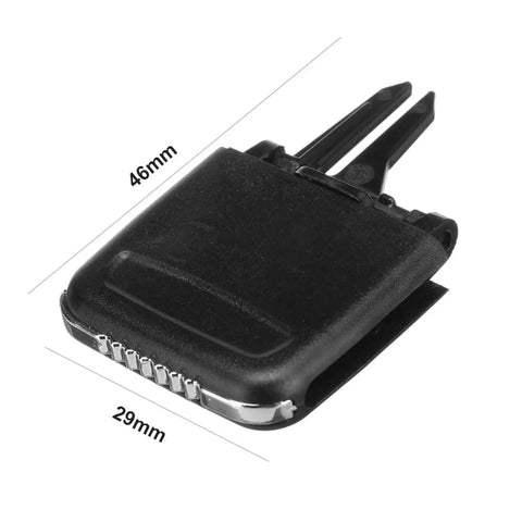 Car Air Vent Outlet Tab Clip Auto Repair Kit, Durable ABS And PC Replacement For Front Vent, Black Color, Lightweight Seven Grams, Plug And Play Fit For Dashboard Air Conditioning Vents, 46mm x 29mm