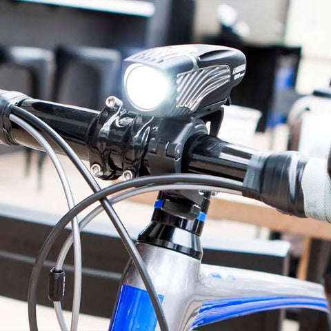 Lumina 1000 Boost Front Bike Light With Sabre 110 Rear Light USB Rechargeable LED Set For Mountain, Road, And City Commuting, Water Resistant And