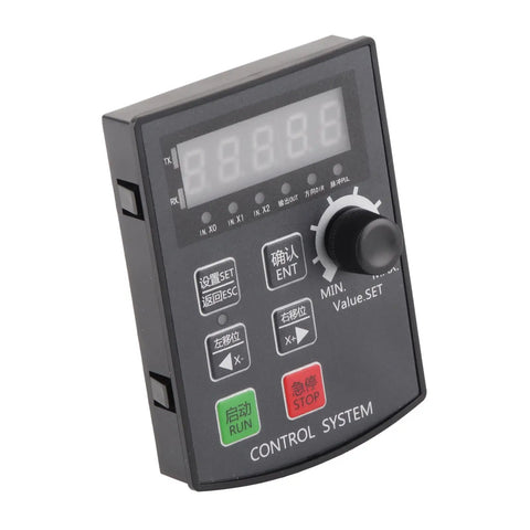 Motor Motion Control Module For Stepper And Servo Drives With 5 Digit Display And Multi Control Modes For Precise Positioning Angle And Loop Control DC 12 24V Plug And Play Ready For Industrial Automation front view with knob