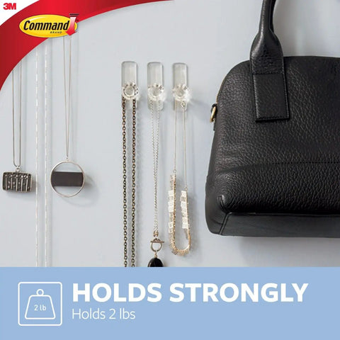 Medium Crystal Hooks Set Holds Up To 2 Lbs No Drill No Tools Required Damage Free Hanging for jewelry and accessories on wall