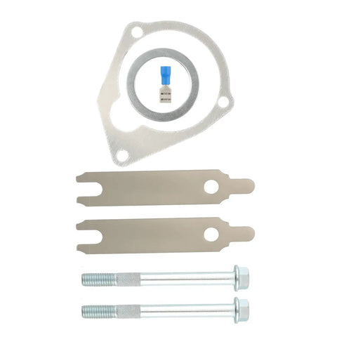 Parts for Beefy High Torque Mini Starter For Chevy Small Block Big Block V8 Engines with hardware and connectors.